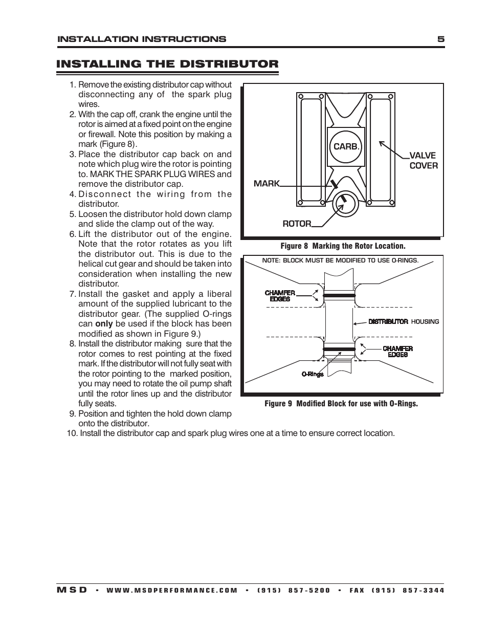 MSD 84891 Chevy Flat Top Pro-Billet Distributor Installation User Manual | Page 5 / 8