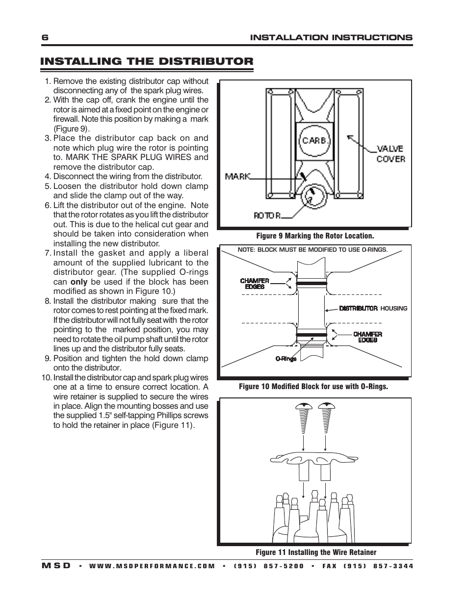 MSD 8570 Chevy Pro-Billet Small Diameter V8 Distributor Installation User Manual | Page 6 / 8