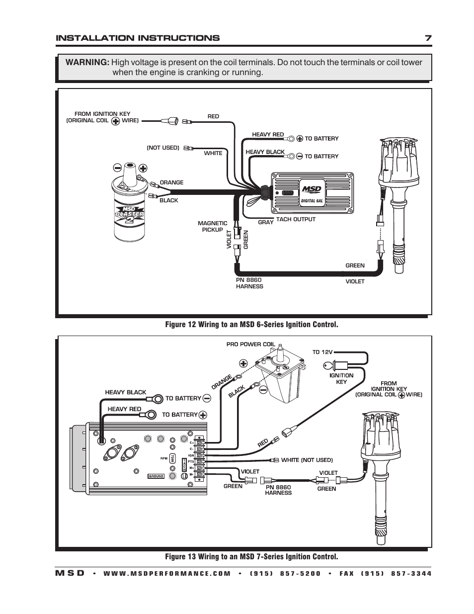 Installation instructions 7 m s d | MSD 8570 Chevy Pro-Billet Small Diameter V8 Distributor Installation User Manual | Page 7 / 8