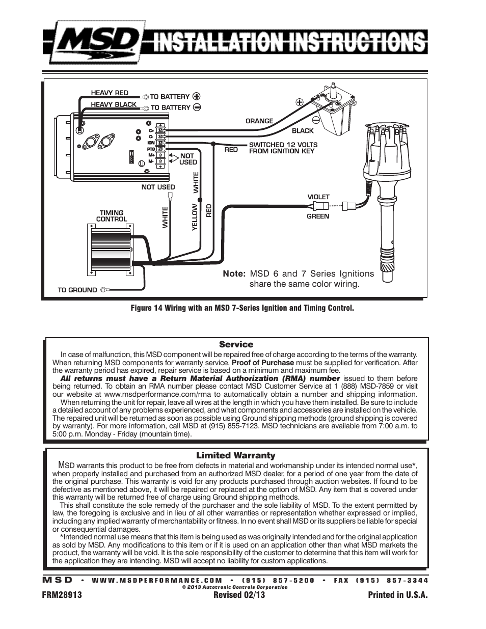 MSD 8570 Chevy Pro-Billet Small Diameter V8 Distributor Installation User Manual | Page 8 / 8