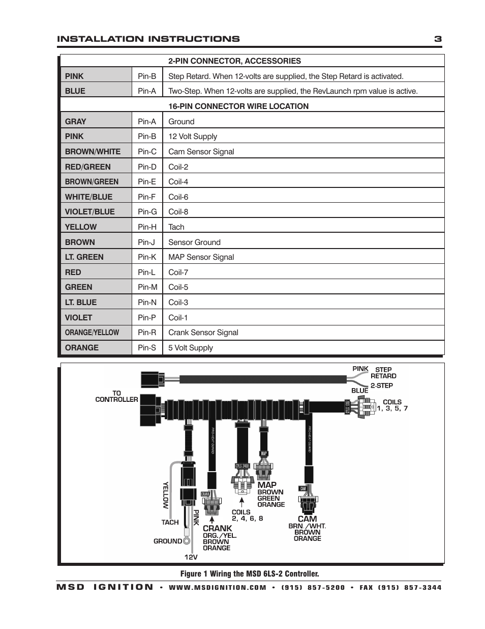 MSD 6012 GM LS2_7 Ignition Control, 06-On 58-Tooth Crank Installation User Manual | Page 3 / 8
