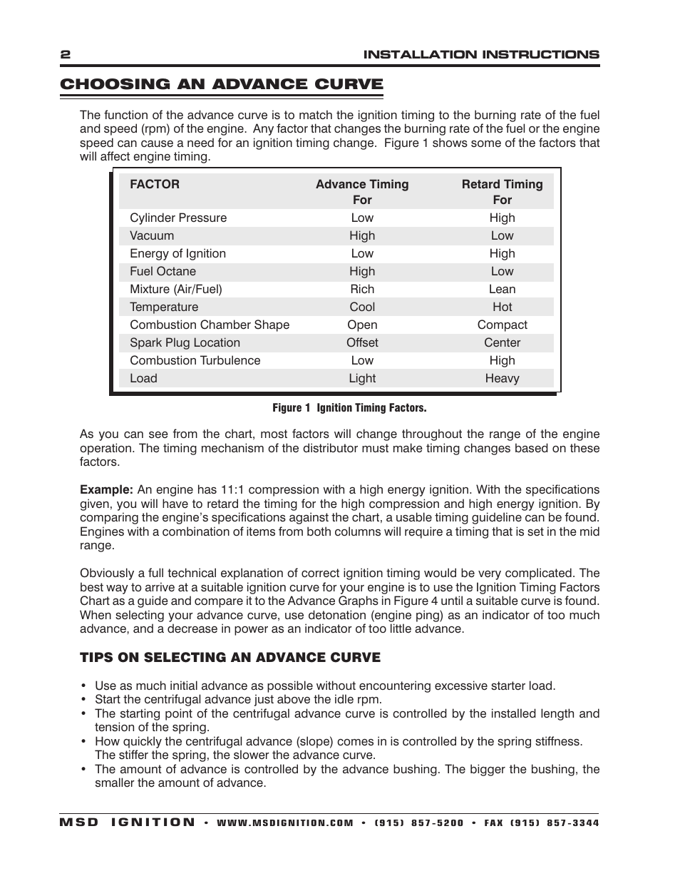 MSD 8572 Corvette V8 Tach DriveDistributor w_Vacuum Advance Installation User Manual | Page 2 / 8