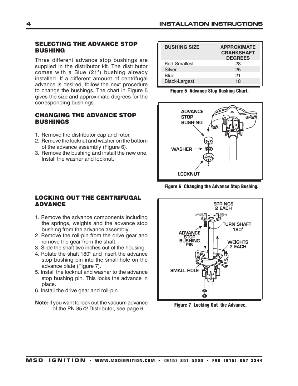 MSD 8572 Corvette V8 Tach DriveDistributor w_Vacuum Advance Installation User Manual | Page 4 / 8