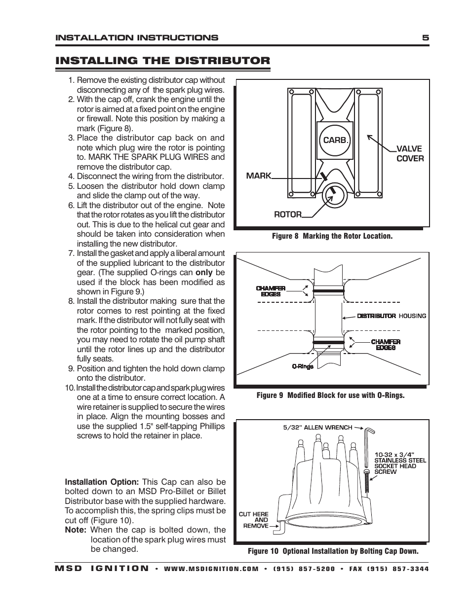 MSD 8572 Corvette V8 Tach DriveDistributor w_Vacuum Advance Installation User Manual | Page 5 / 8