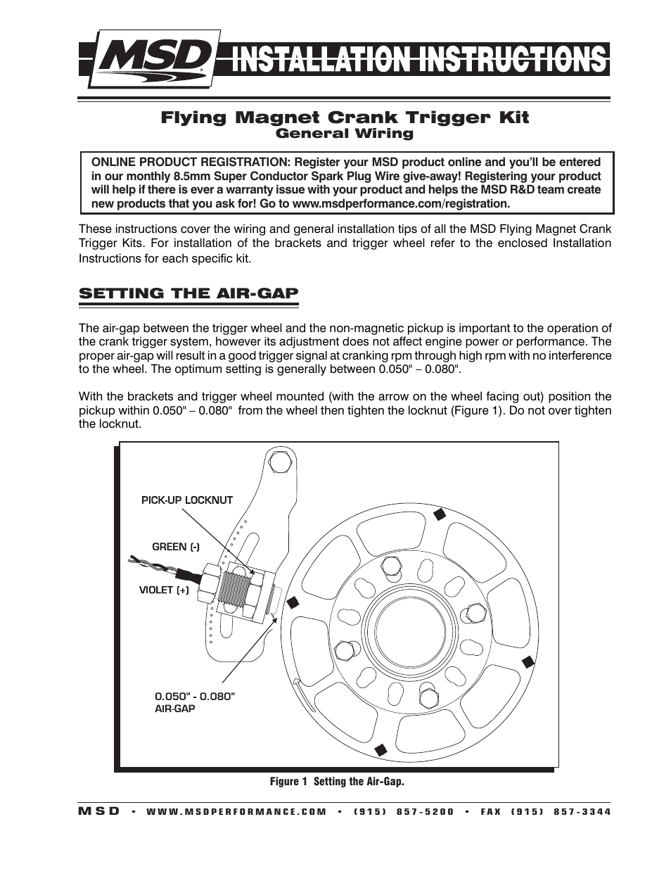 MSD 8610 Chevy Small Block Crank Trigger Kit User Manual | 8 pages