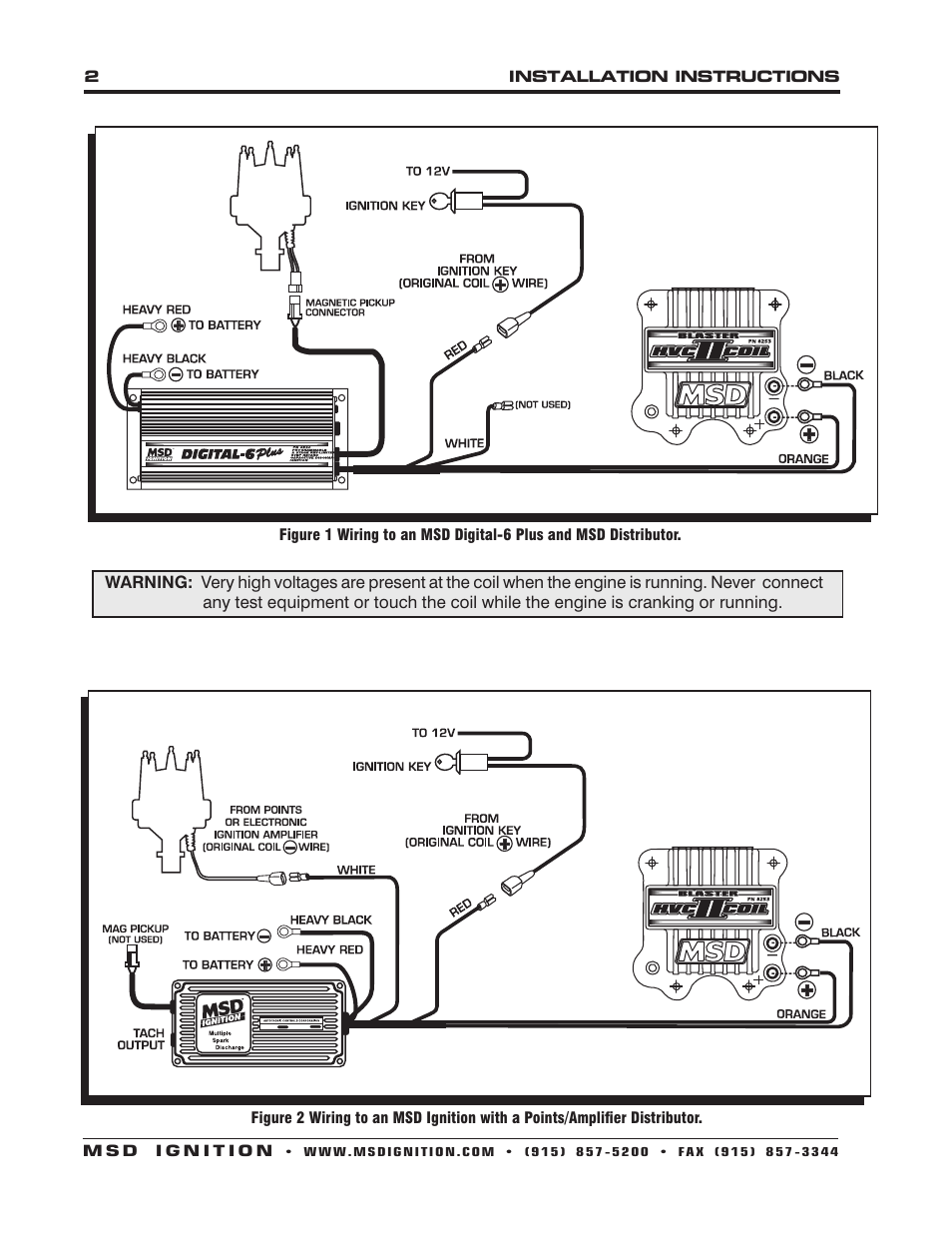 MSD 8253 HVC-2 Coil, 6 Series Ignitions Installation User Manual | Page 2 / 4