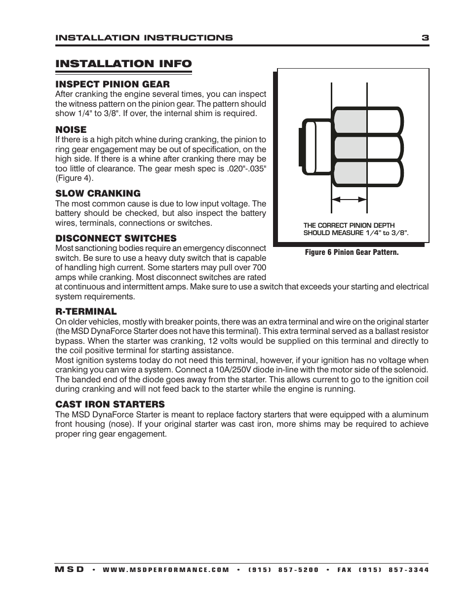 MSD 5097 DynaForce Starter, Pontiac_Oldsmobile 326,455 Installation User Manual | Page 3 / 4