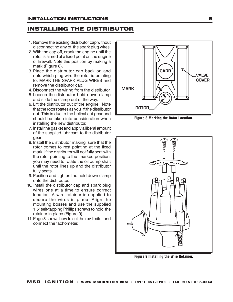 MSD 8529 Oldsmobile V8 Ready to Run Distributor Installation User Manual | Page 5 / 8