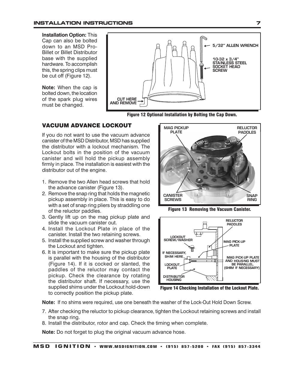MSD 8529 Oldsmobile V8 Ready to Run Distributor Installation User Manual | Page 7 / 8