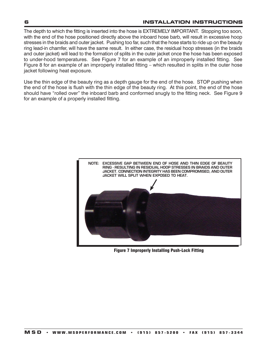 MSD 2922 Fuel Pump Return Kit Installation User Manual | Page 6 / 8