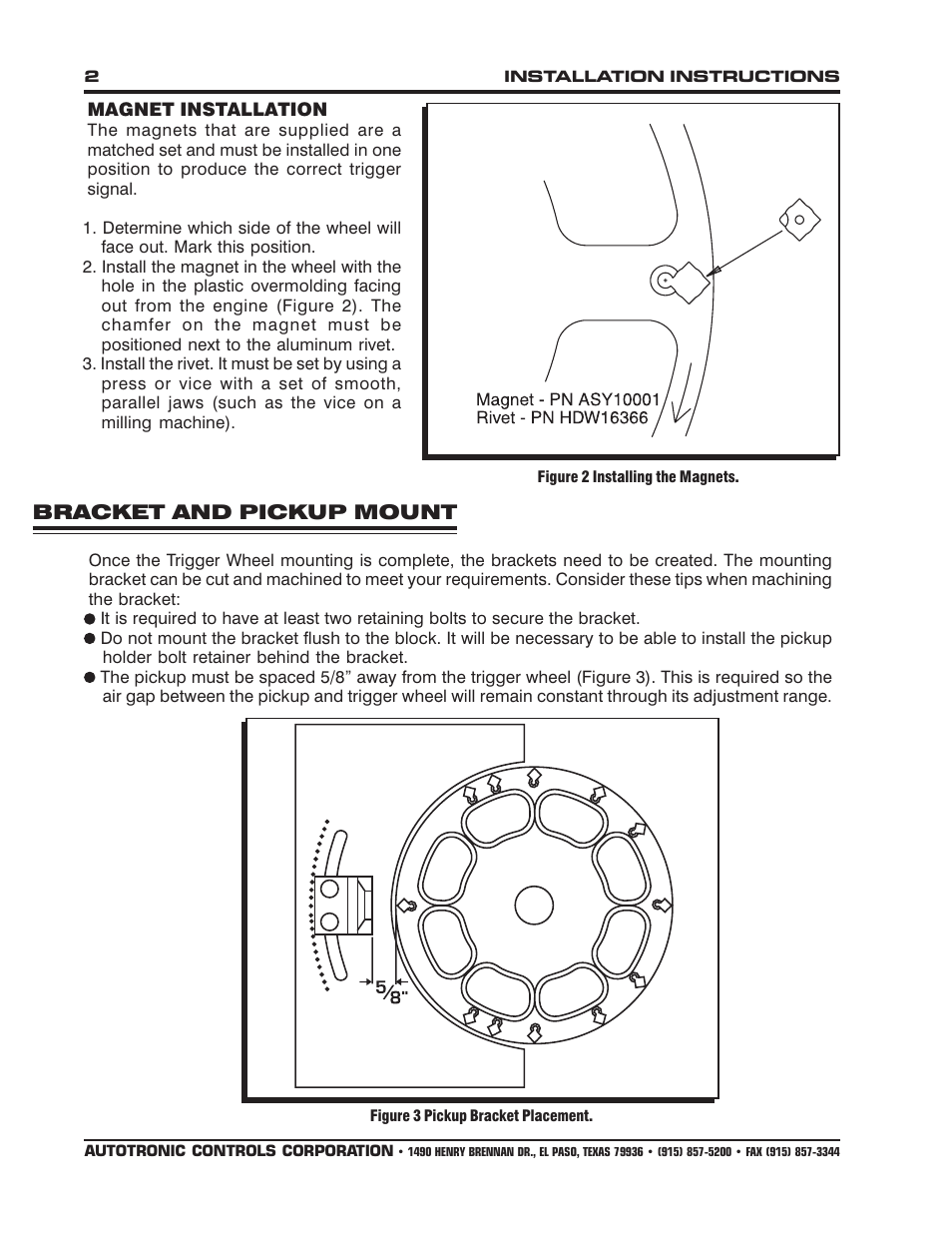 Bracket and pickup mount | MSD 8655 Universal Crank Trigger Kit Installation User Manual | Page 2 / 4