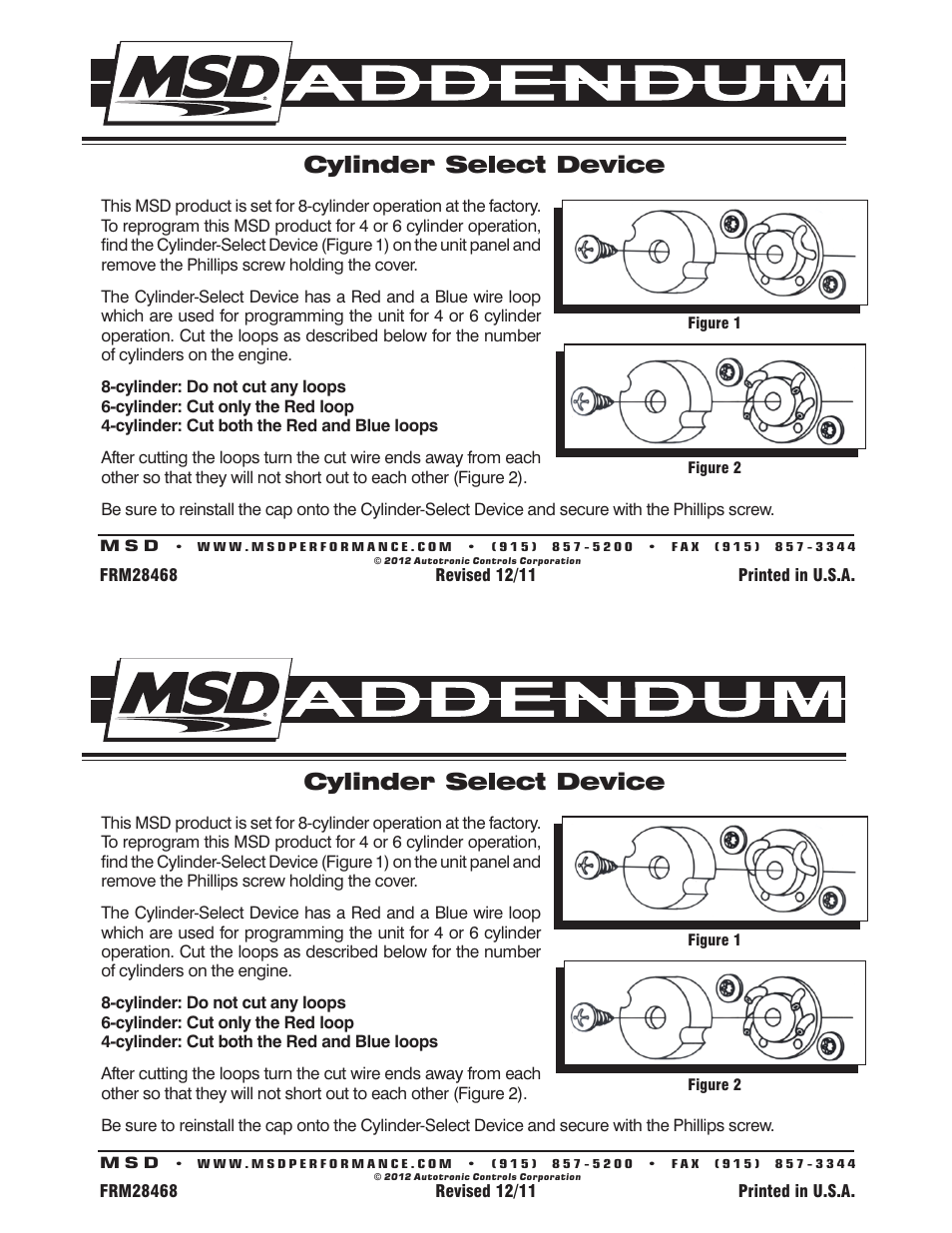 MSD 8728 Soft Touch Rev Control User Manual | 1 page