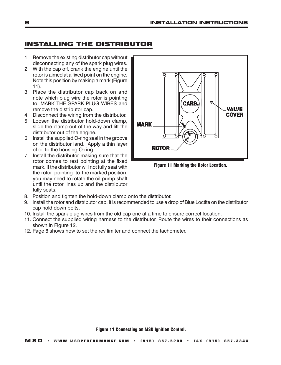MSD 8388 Chrysler 318-360, Ready to Run Distributor Installation User Manual | Page 6 / 8