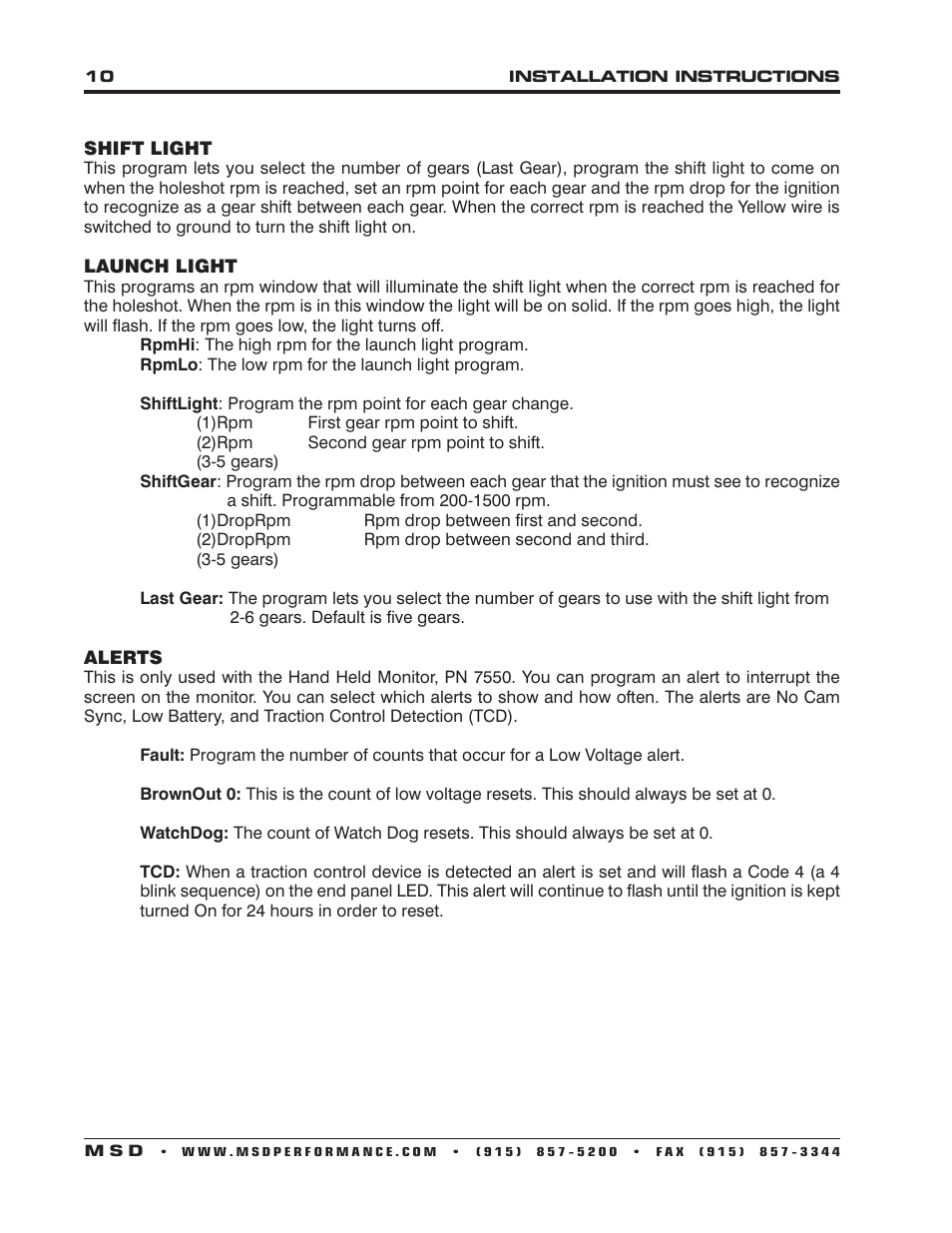 MSD 7530T Programmable Digital-7 Ignition Control Installation User Manual | Page 10 / 16