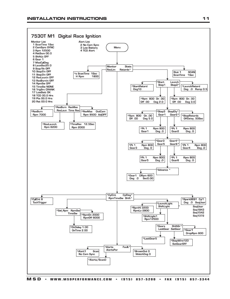 MSD 7530T Programmable Digital-7 Ignition Control Installation User Manual | Page 11 / 16
