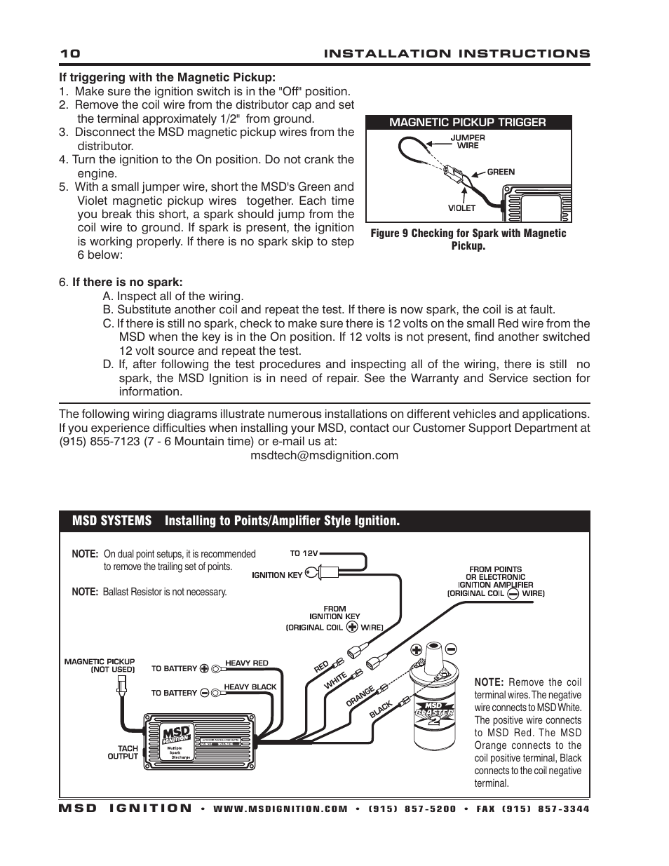 MSD 6430 6ALN Ignition Control Installation User Manual | Page 10 / 24
