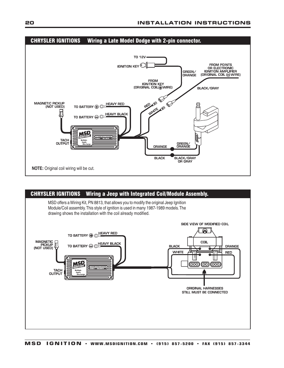 MSD 6430 6ALN Ignition Control Installation User Manual | Page 20 / 24