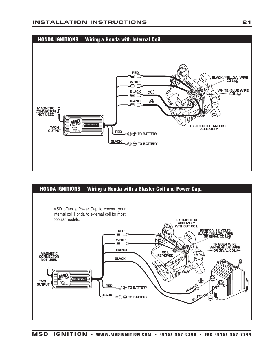 MSD 6430 6ALN Ignition Control Installation User Manual | Page 21 / 24