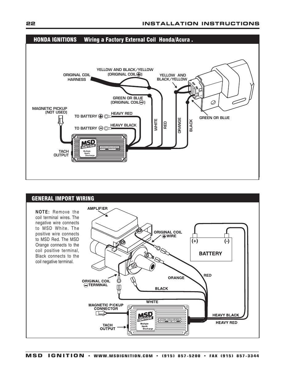 MSD 6430 6ALN Ignition Control Installation User Manual | Page 22 / 24
