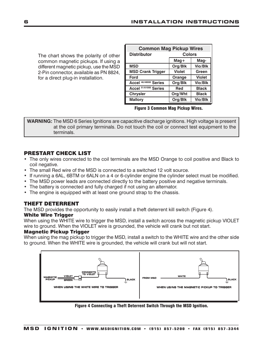 MSD 6430 6ALN Ignition Control Installation User Manual | Page 6 / 24