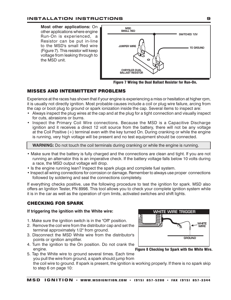 MSD 6430 6ALN Ignition Control Installation User Manual | Page 9 / 24