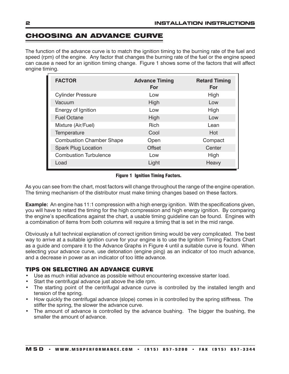 MSD 85551 Chevy V8 Pro-Billet Distributor Installation User Manual | Page 2 / 8