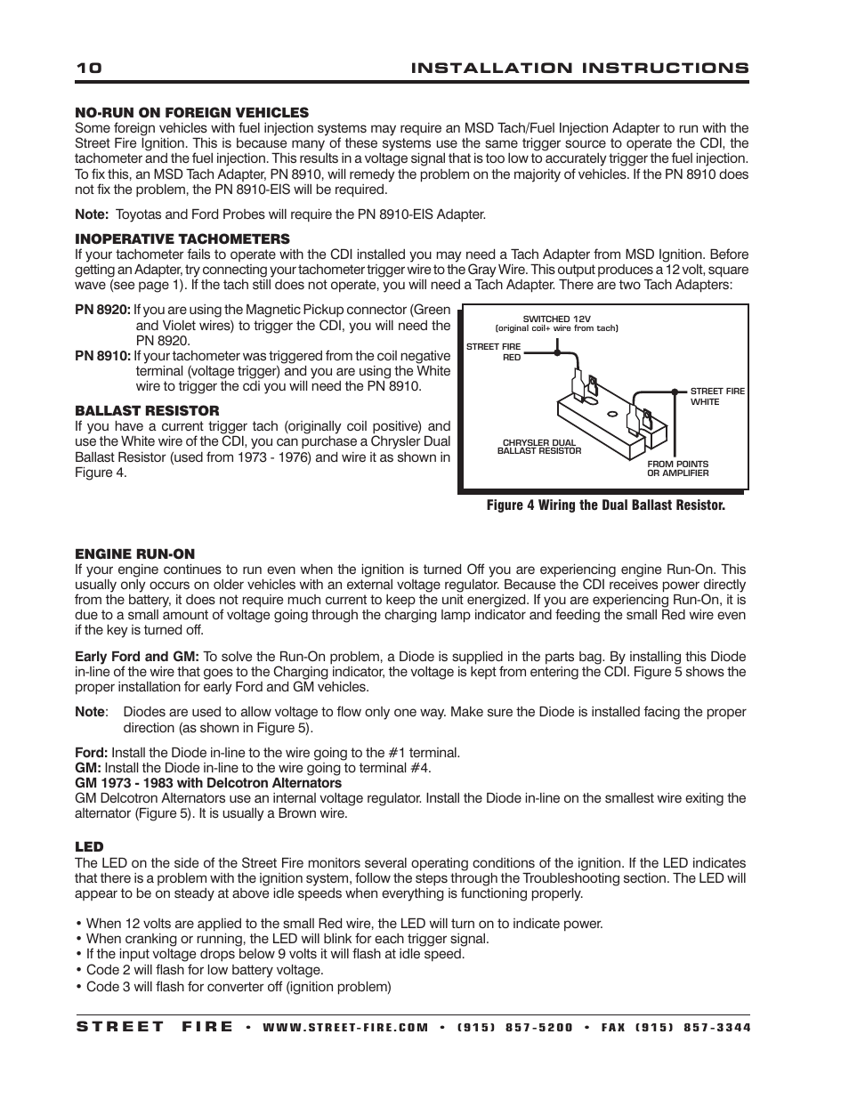 MSD 5520 Street Fire Ignition Control Installation User Manual | Page 10 / 12