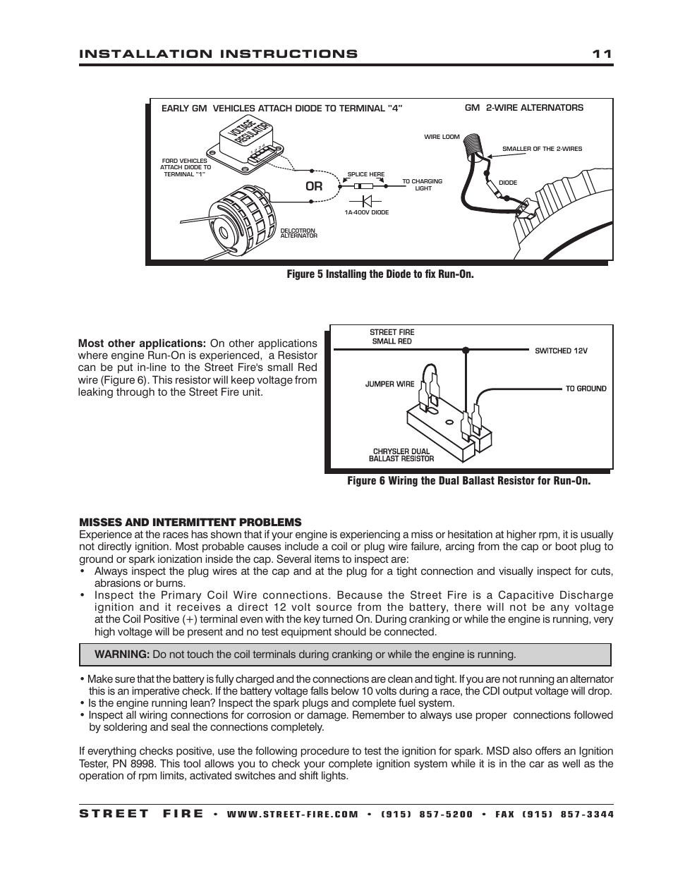 MSD 5520 Street Fire Ignition Control Installation User Manual | Page 11 / 12