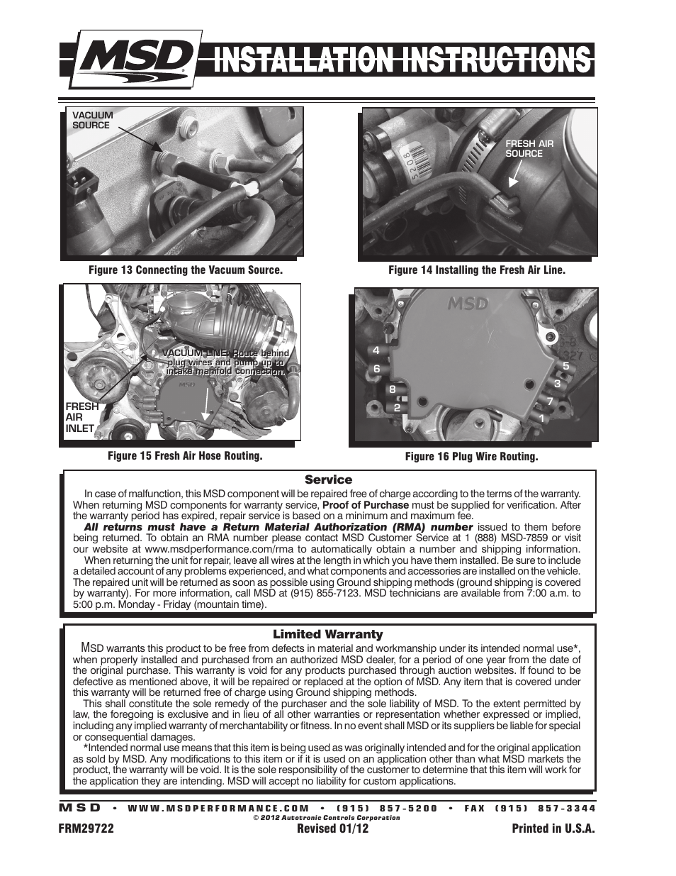 MSD 8381 GM LT-1 5.7L 93-94 Distributor Installation User Manual | Page 4 / 4