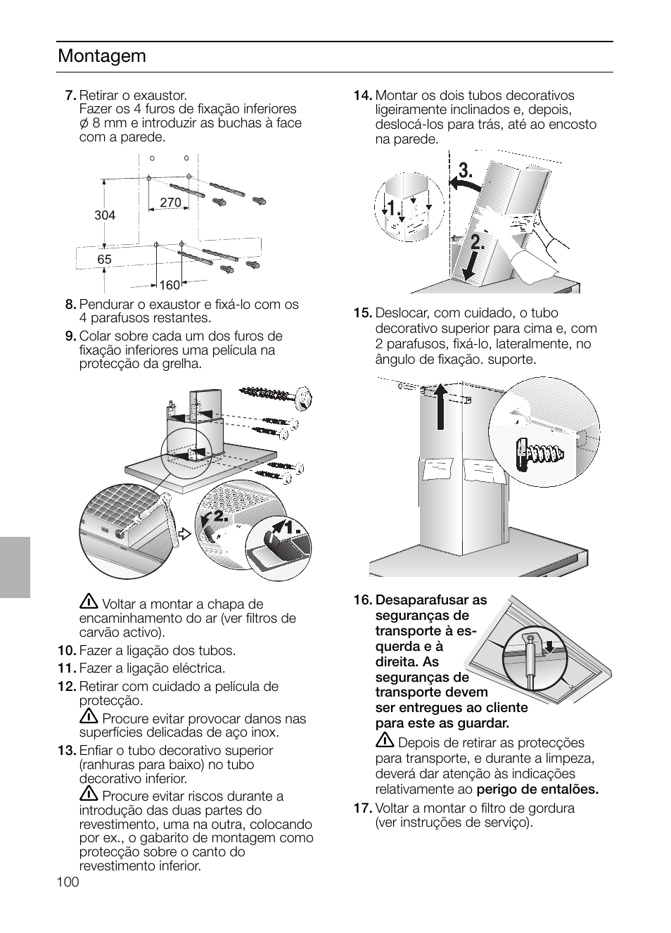Montagem | Siemens LC 957 AA 70 User Manual | Page 100 / 108