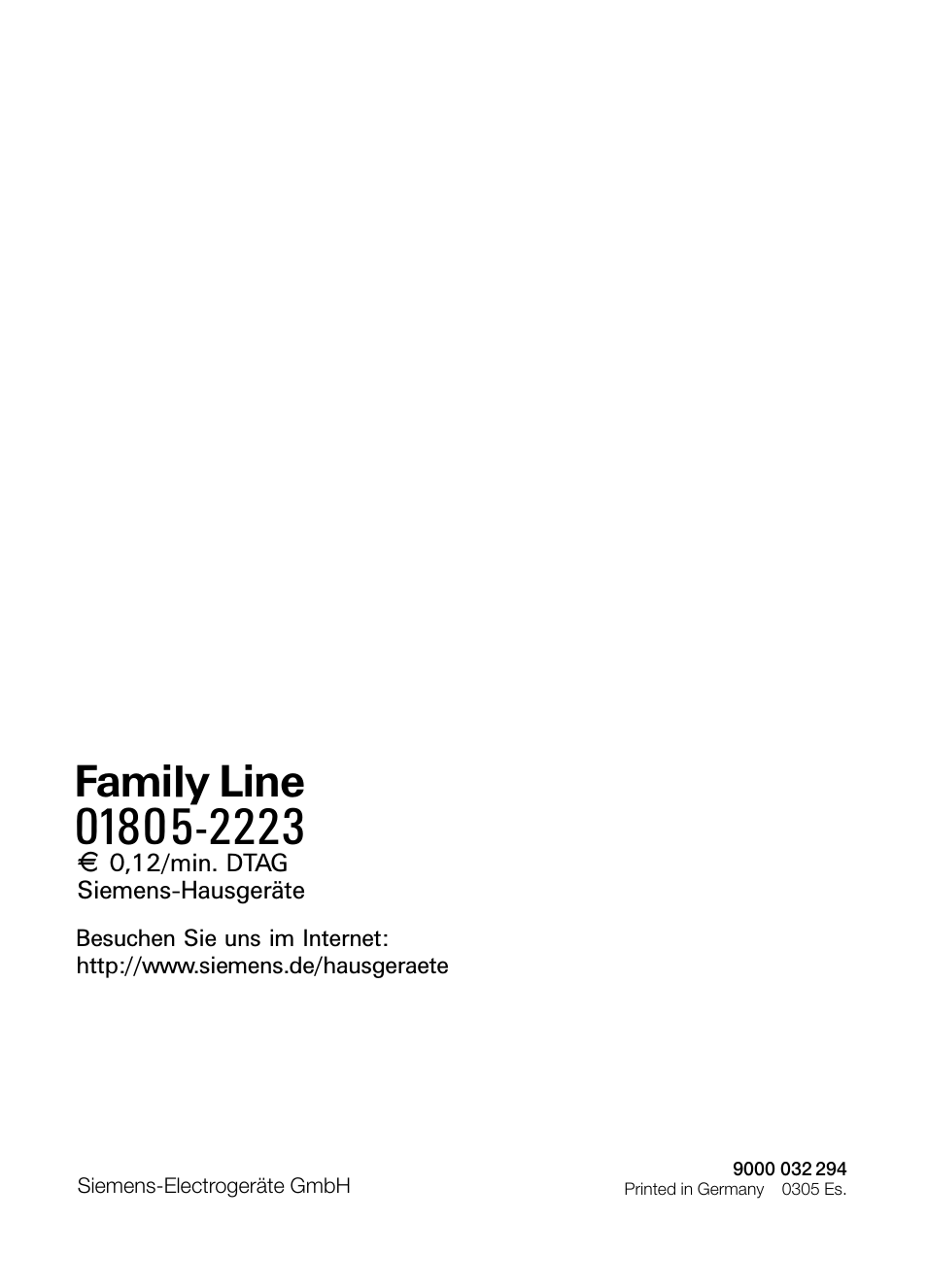 Family line | Siemens LC 957 AA 70 User Manual | Page 108 / 108