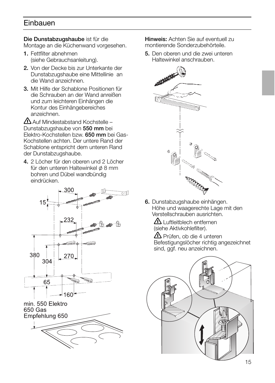 Einbauen | Siemens LC 957 AA 70 User Manual | Page 15 / 108