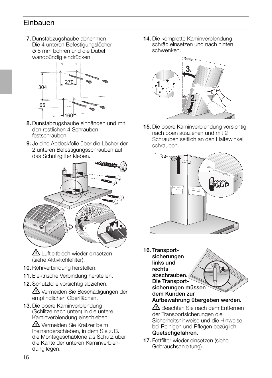 Einbauen | Siemens LC 957 AA 70 User Manual | Page 16 / 108