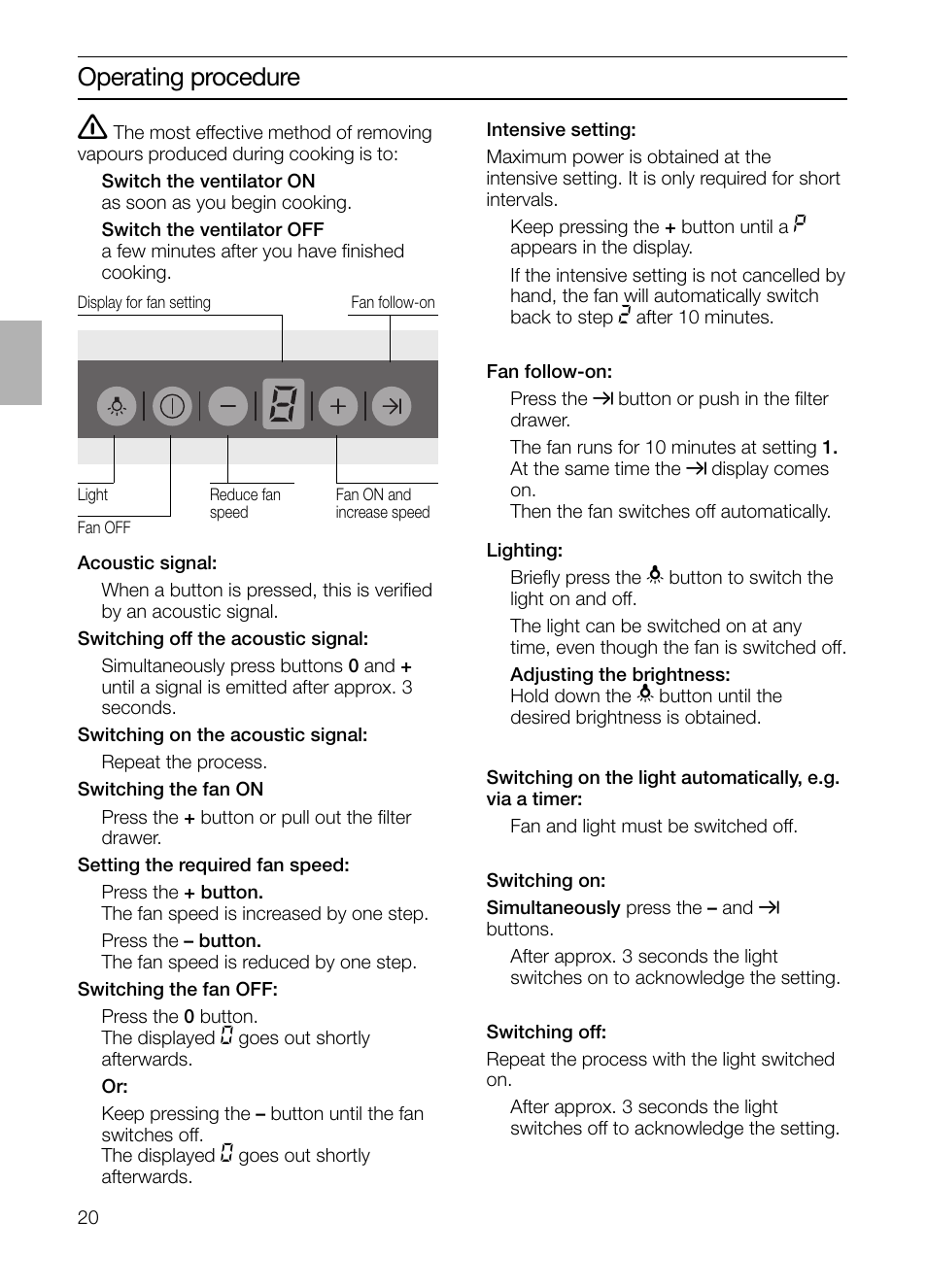 Operating procedure | Siemens LC 957 AA 70 User Manual | Page 20 / 108