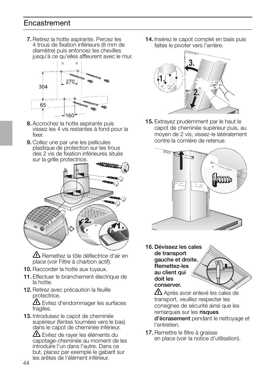 Encastrement | Siemens LC 957 AA 70 User Manual | Page 44 / 108