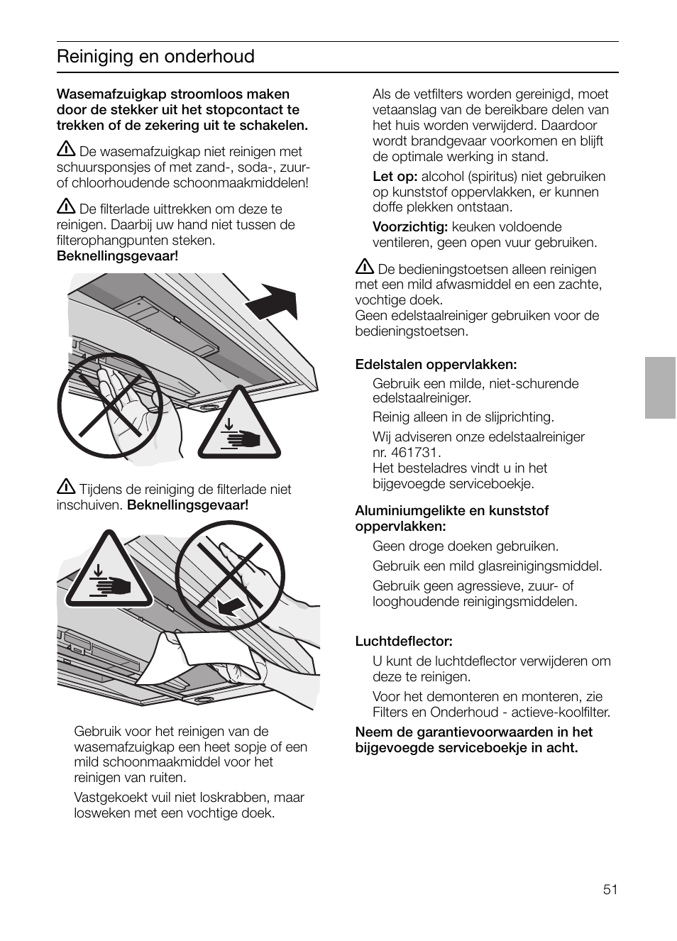 Reiniging en onderhoud | Siemens LC 957 AA 70 User Manual | Page 51 / 108