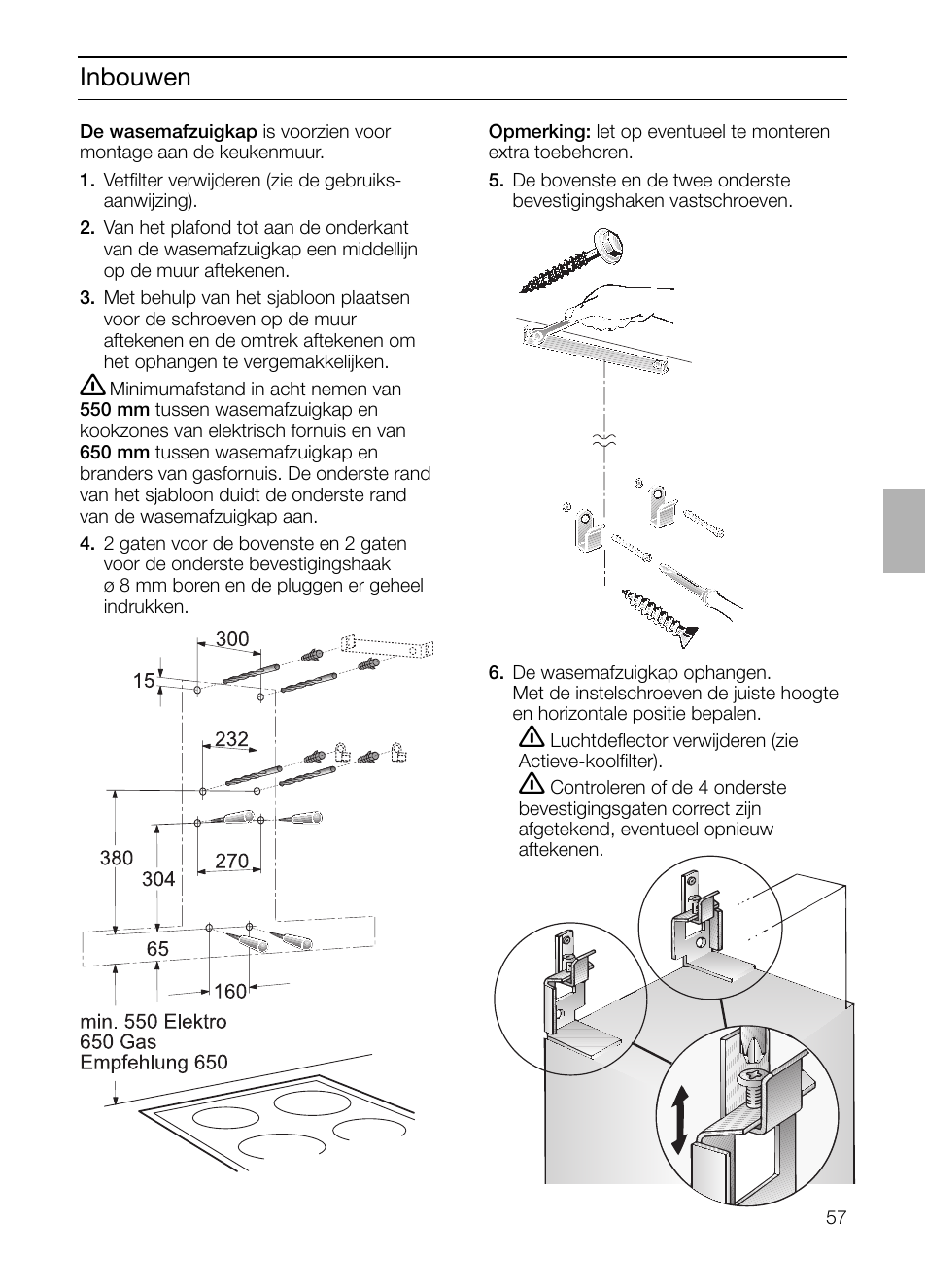 Inbouwen | Siemens LC 957 AA 70 User Manual | Page 57 / 108