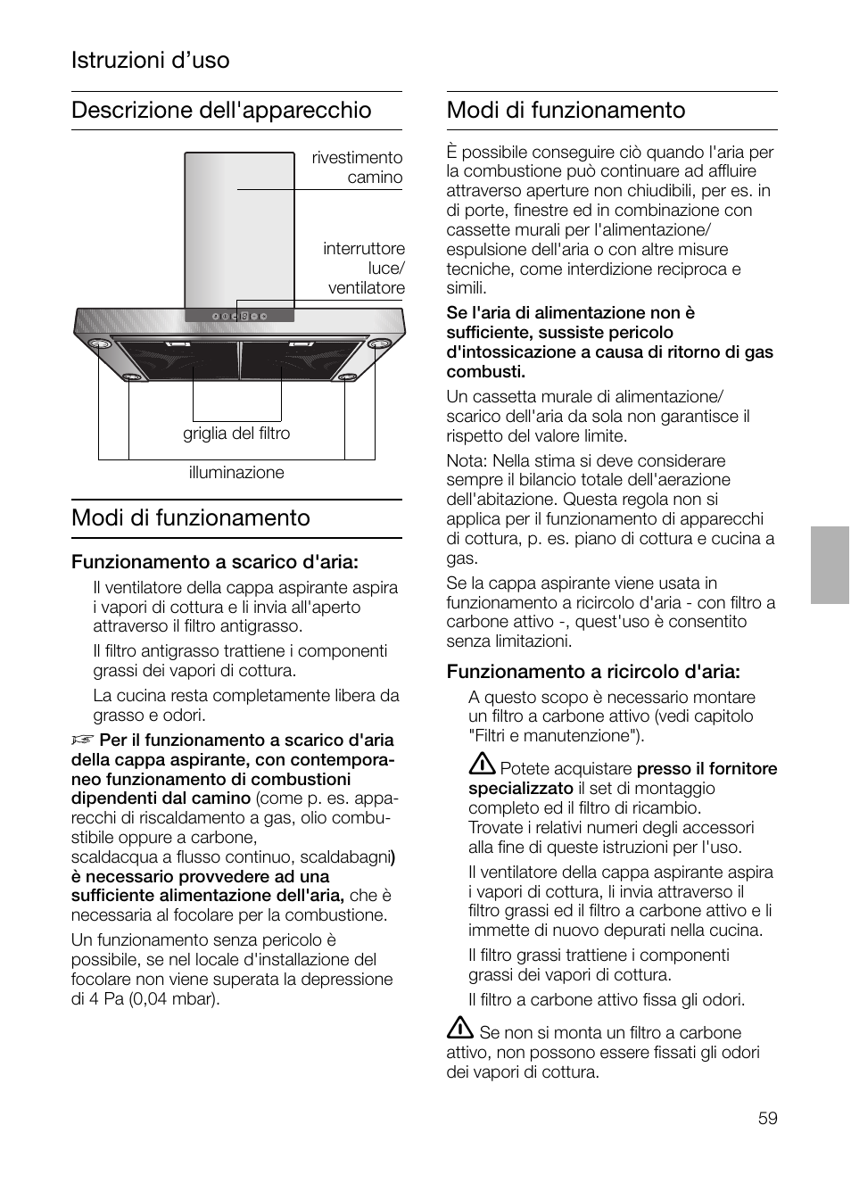 Istruzioni d’uso | Siemens LC 957 AA 70 User Manual | Page 59 / 108