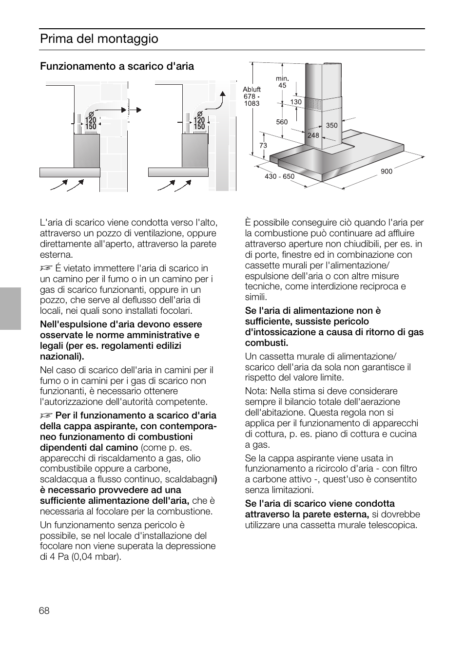 Prima del montaggio | Siemens LC 957 AA 70 User Manual | Page 68 / 108