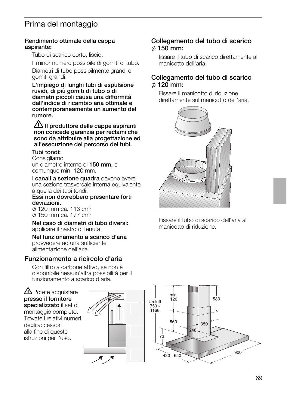 Prima del montaggio | Siemens LC 957 AA 70 User Manual | Page 69 / 108