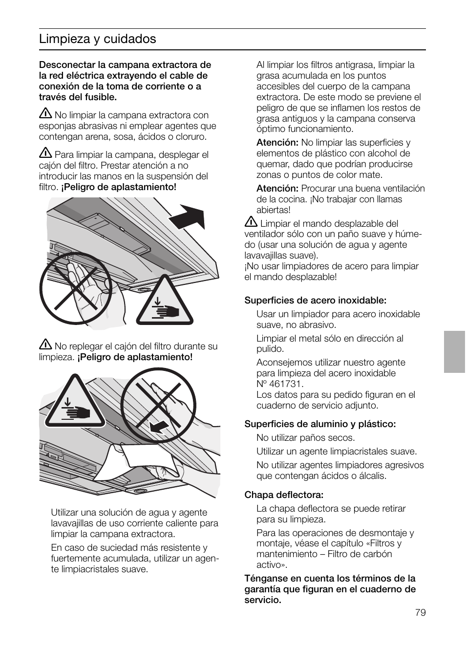 Limpieza y cuidados | Siemens LC 957 AA 70 User Manual | Page 79 / 108