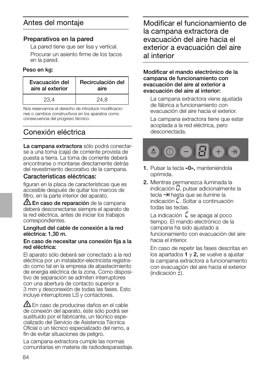 Antes del montaje, Conexión eléctrica | Siemens LC 957 AA 70 User Manual | Page 84 / 108