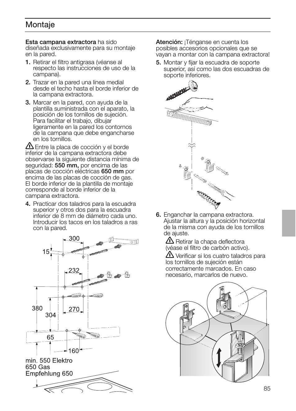 Montaje | Siemens LC 957 AA 70 User Manual | Page 85 / 108