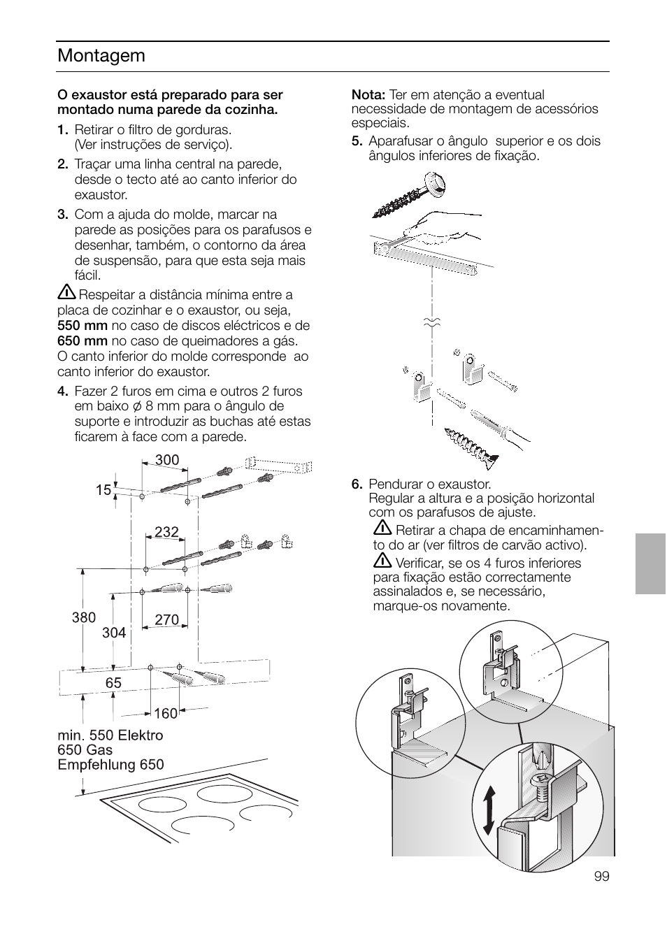 Montagem | Siemens LC 957 AA 70 User Manual | Page 99 / 108