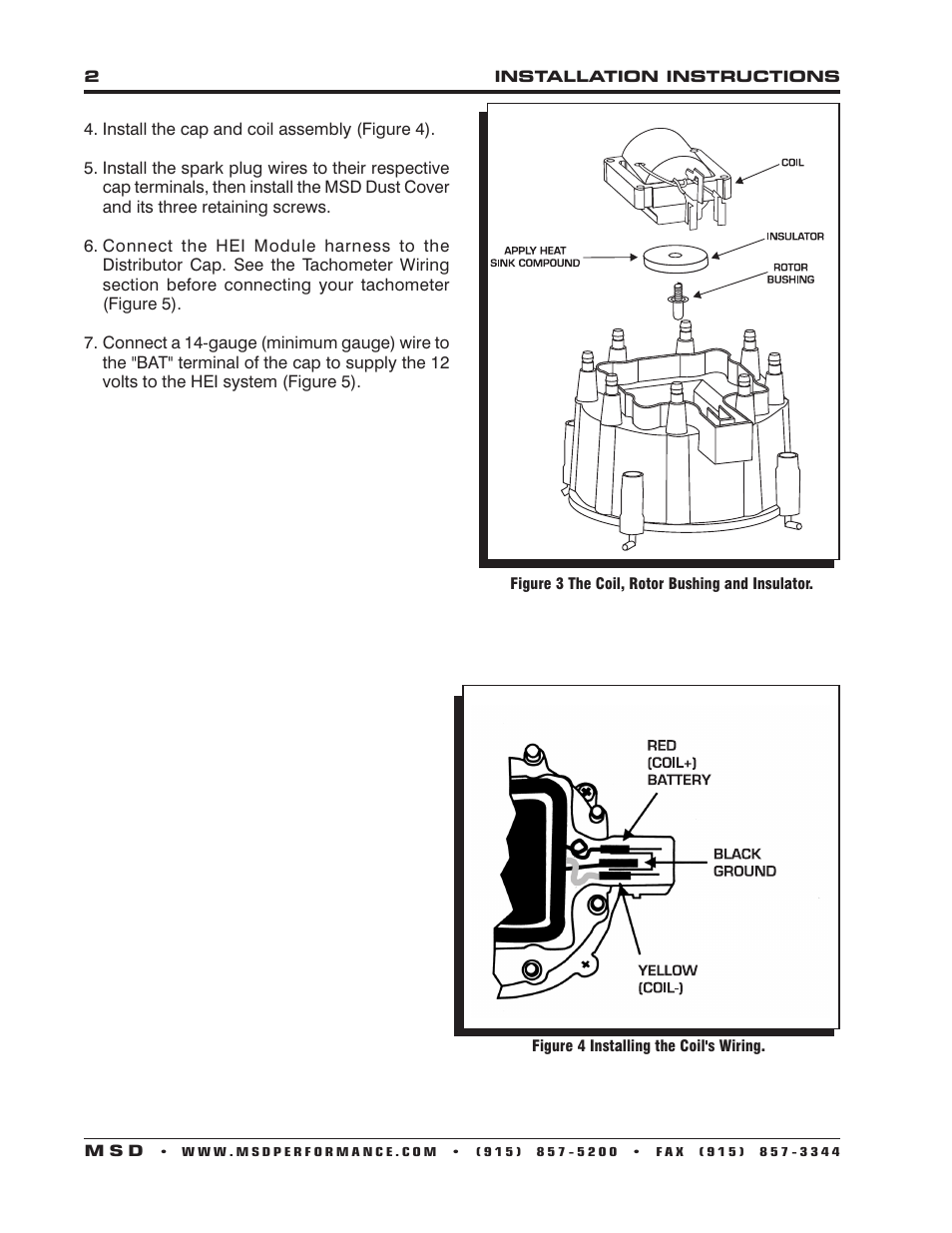 MSD 8501 Ultimate HEI Kit Installation User Manual | Page 2 / 4