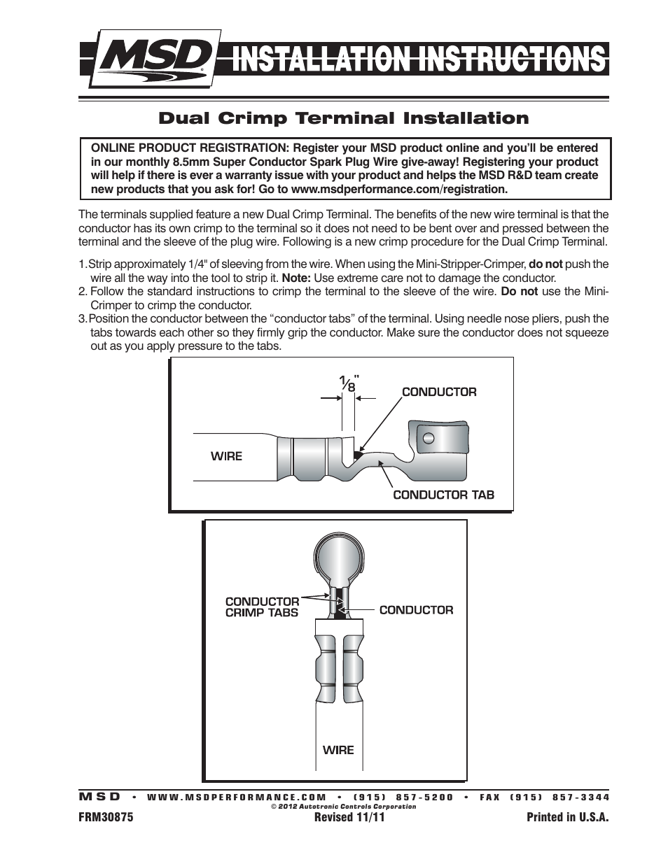 MSD 3320 Silicone 90° HEI Boots & 90° Terminals Installation User Manual | 1 page