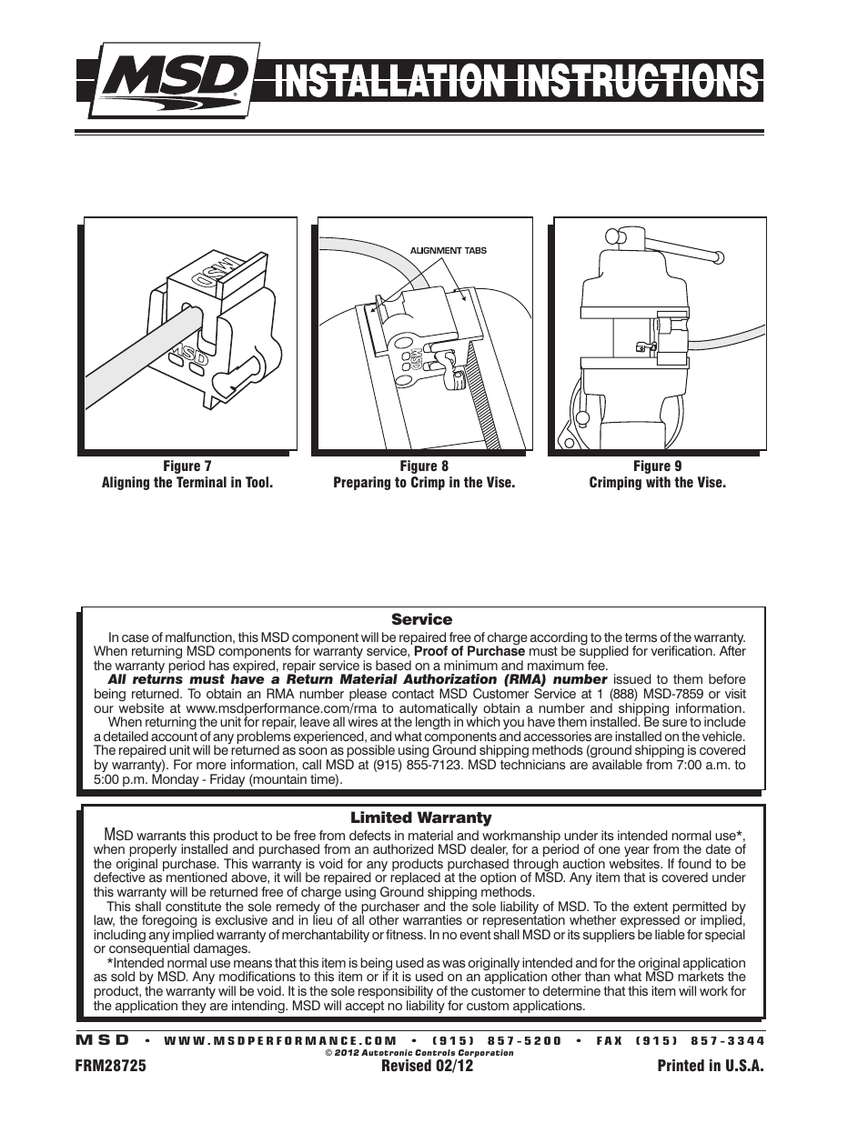 MSD 8488 Pro-Billet Honda Distributor, 92-95 Installation User Manual | Page 4 / 4