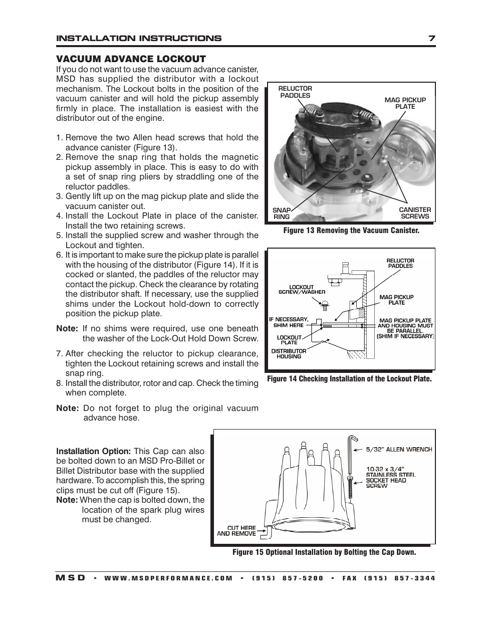 MSD 8573 Flathead Ford Ready to Run Distributor for '49-'53 Installation User Manual | Page 7 / 8