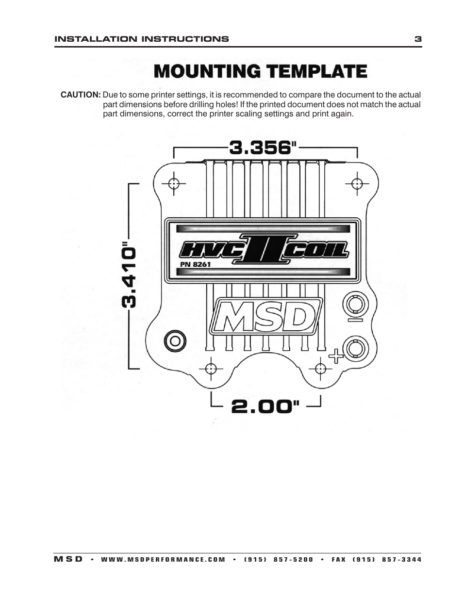 MSD 8261 HVC-2 Coil, 7 Series Ignitions Installation User Manual | Page 3 / 4