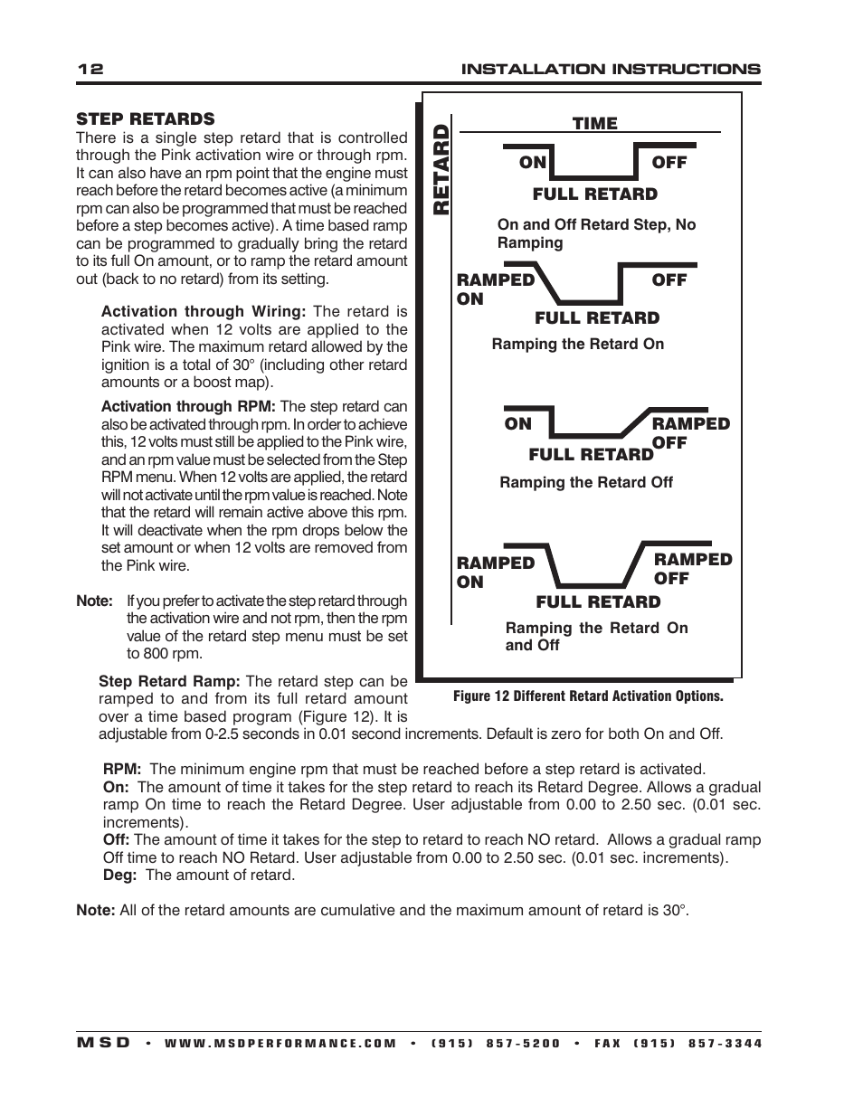 Ret ard | MSD 6530 Digital Programmable 6AL-2 Installation User Manual | Page 12 / 20